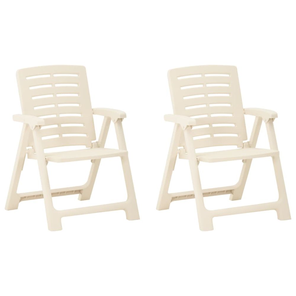 Vidaxl Záhradné stoličky 2 ks plastové biele